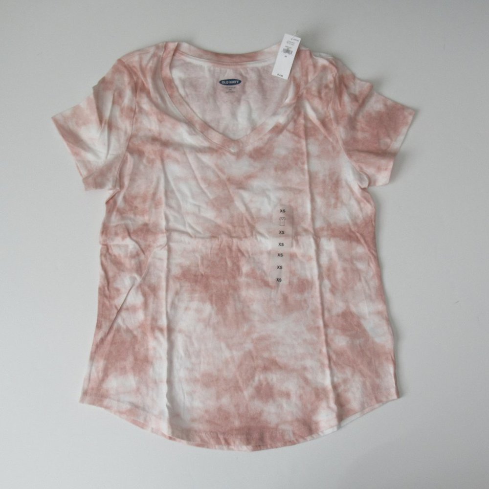 Old Navy Everywear Short Sleeve Tie Dye V-Neck T-shirt Tee Sz XS NWT